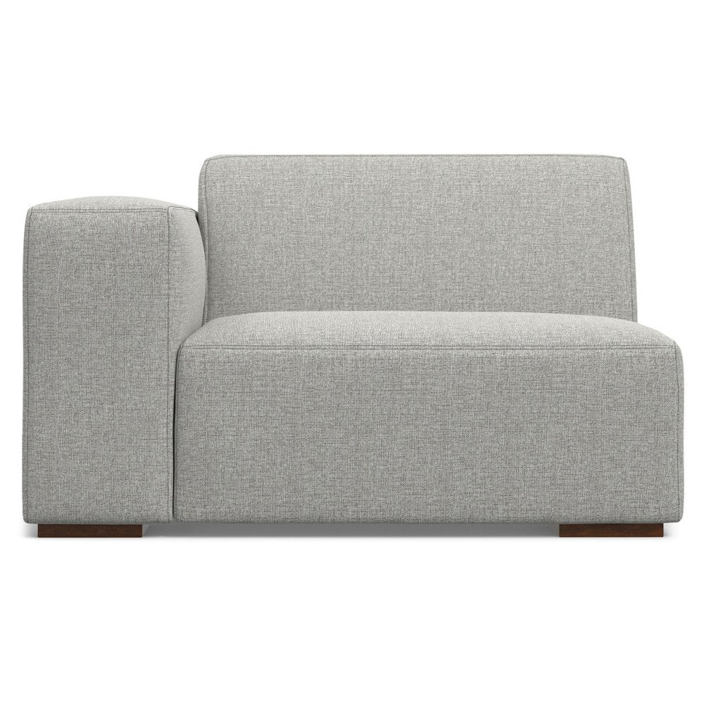 44" Gray Fabric Modular Sofa With Brown Legs