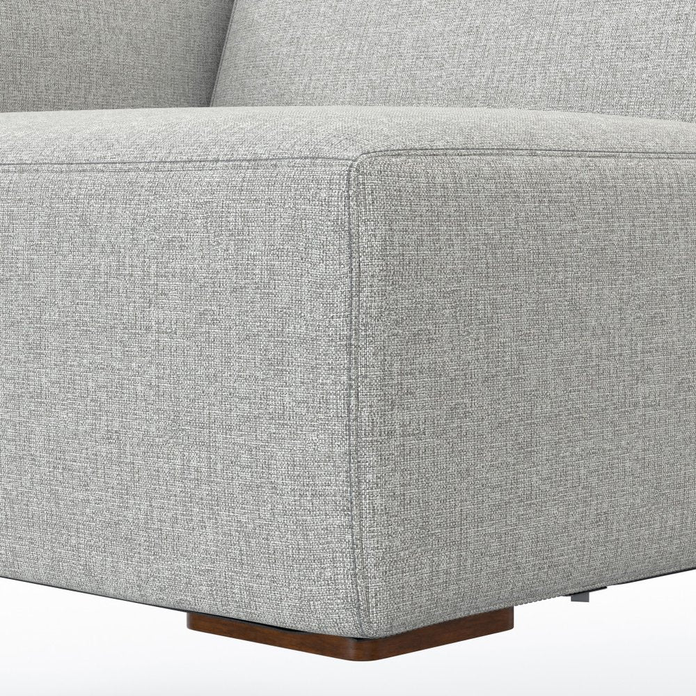 44" Gray Fabric Modular Sofa With Brown Legs