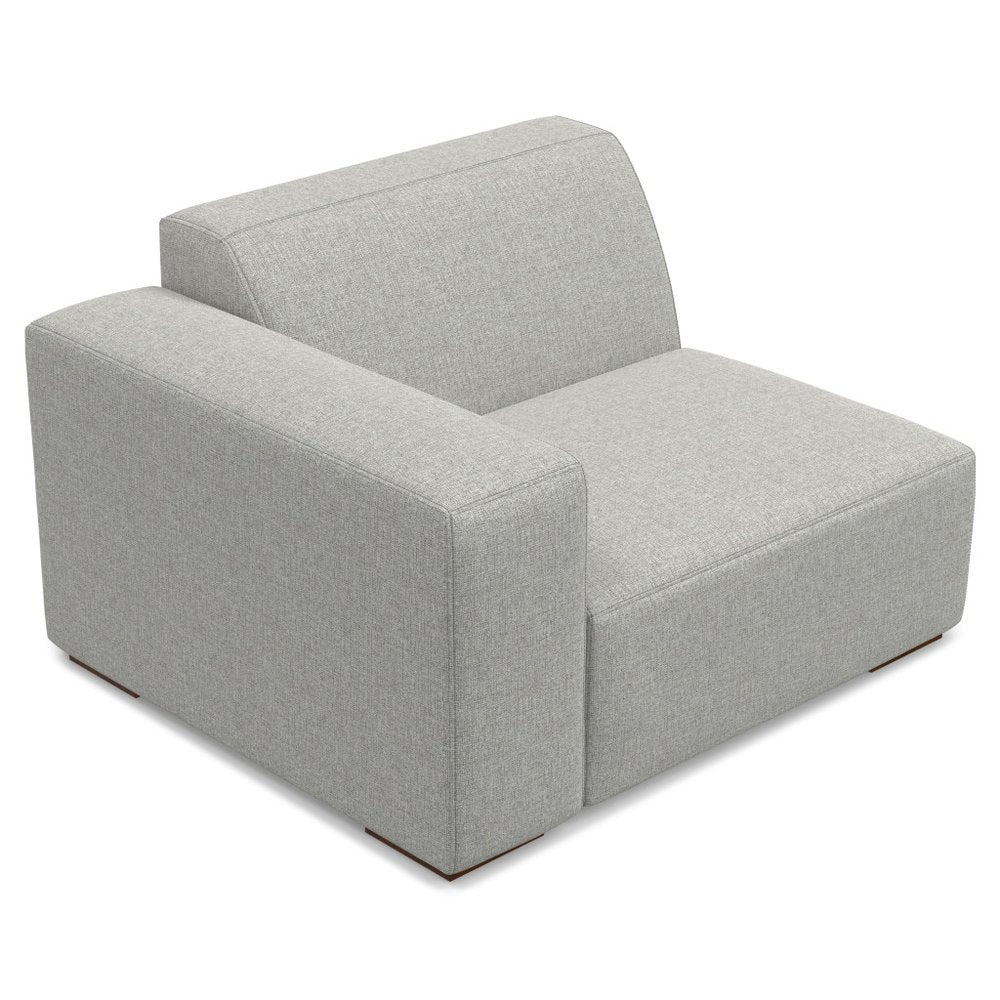 44" Gray Fabric Modular Sofa With Brown Legs