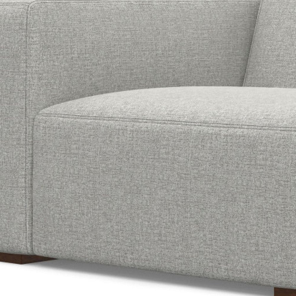 44" Gray Fabric Modular Sofa With Brown Legs