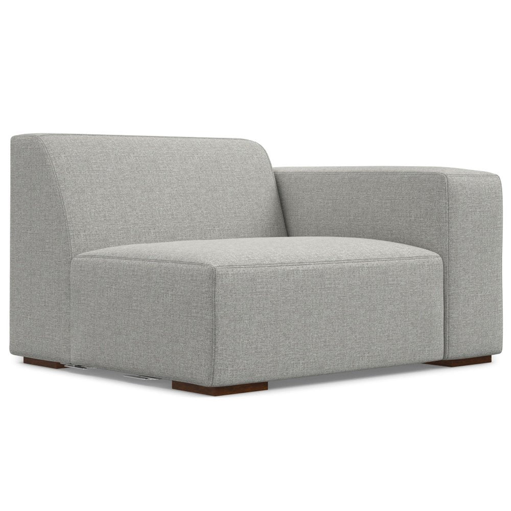 44" Gray Fabric Modular Sofa With Brown Legs