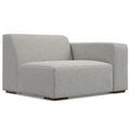 44" Gray Fabric Modular Sofa With Brown Legs