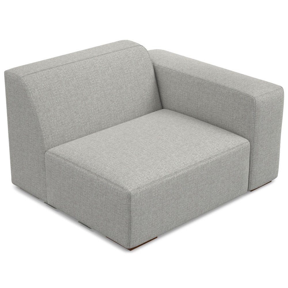 44" Gray Fabric Modular Sofa With Brown Legs