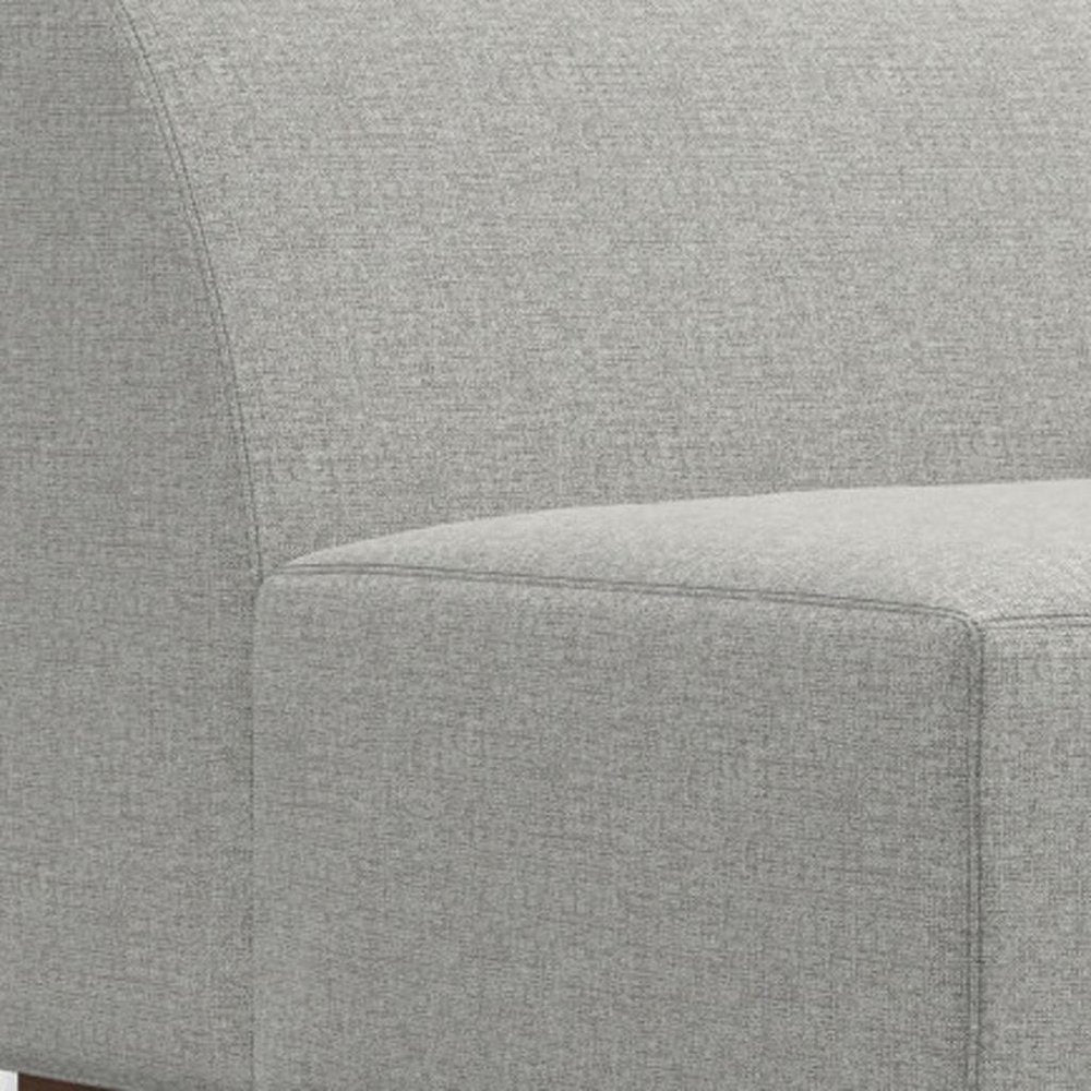 44" Gray Fabric Modular Sofa With Brown Legs