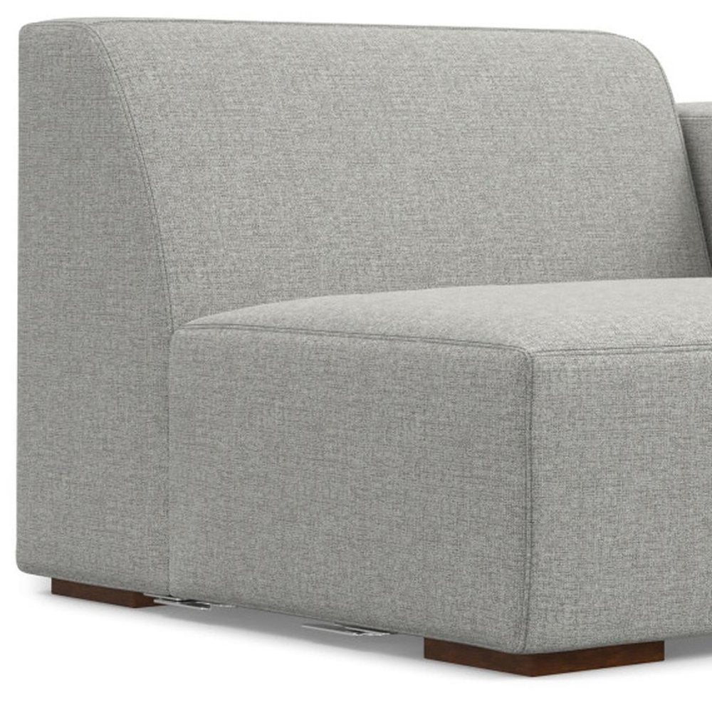 44" Gray Fabric Modular Sofa With Brown Legs