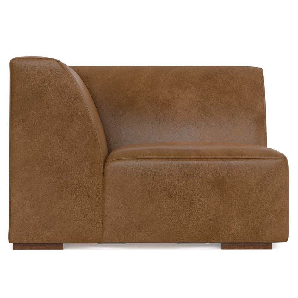 38" Brown Leather Modular Sofa