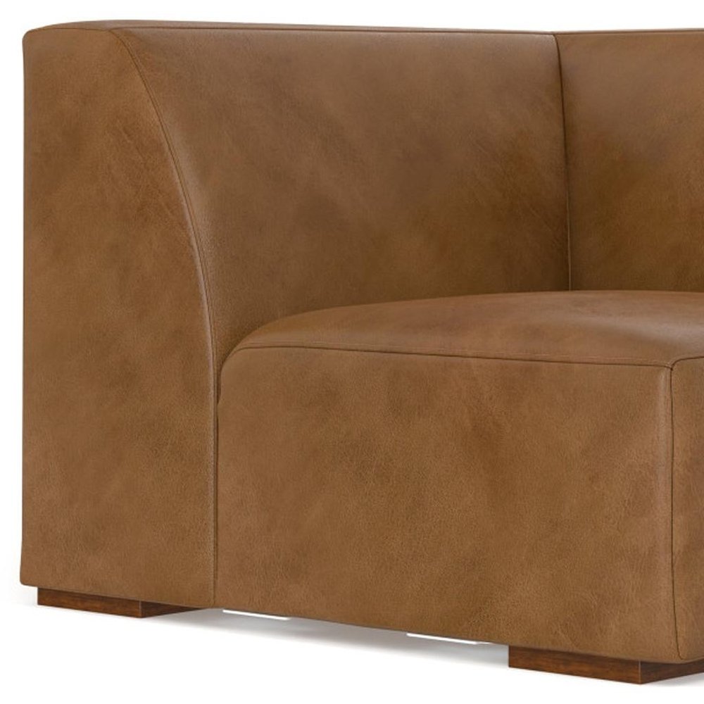 38" Brown Leather Modular Sofa