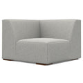 38" Gray Fabric Modular Sofa With Brown Legs