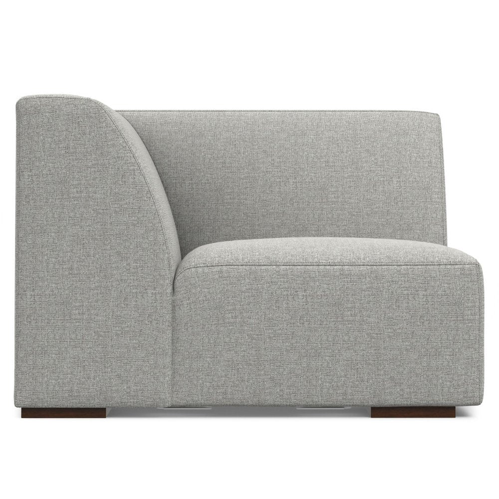 38" Gray Fabric Modular Sofa With Brown Legs