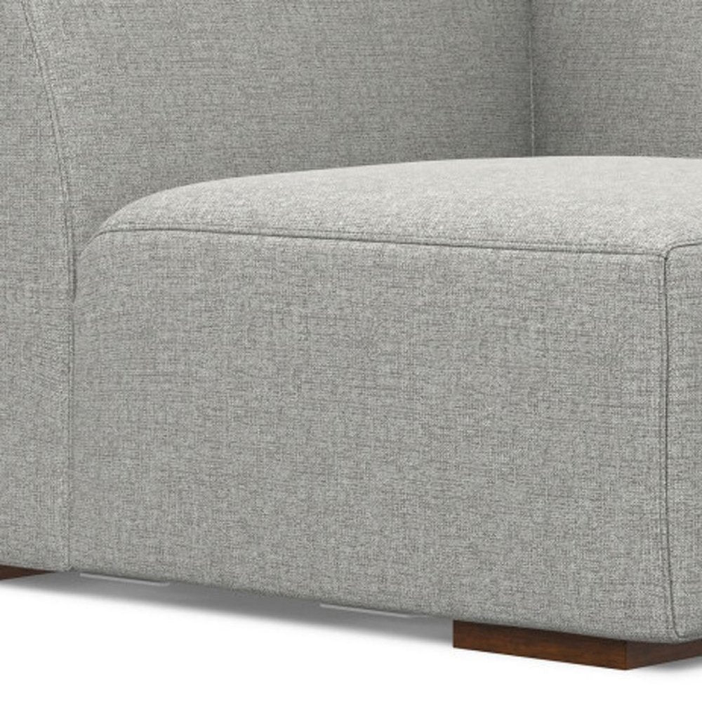 38" Gray Fabric Modular Sofa With Brown Legs