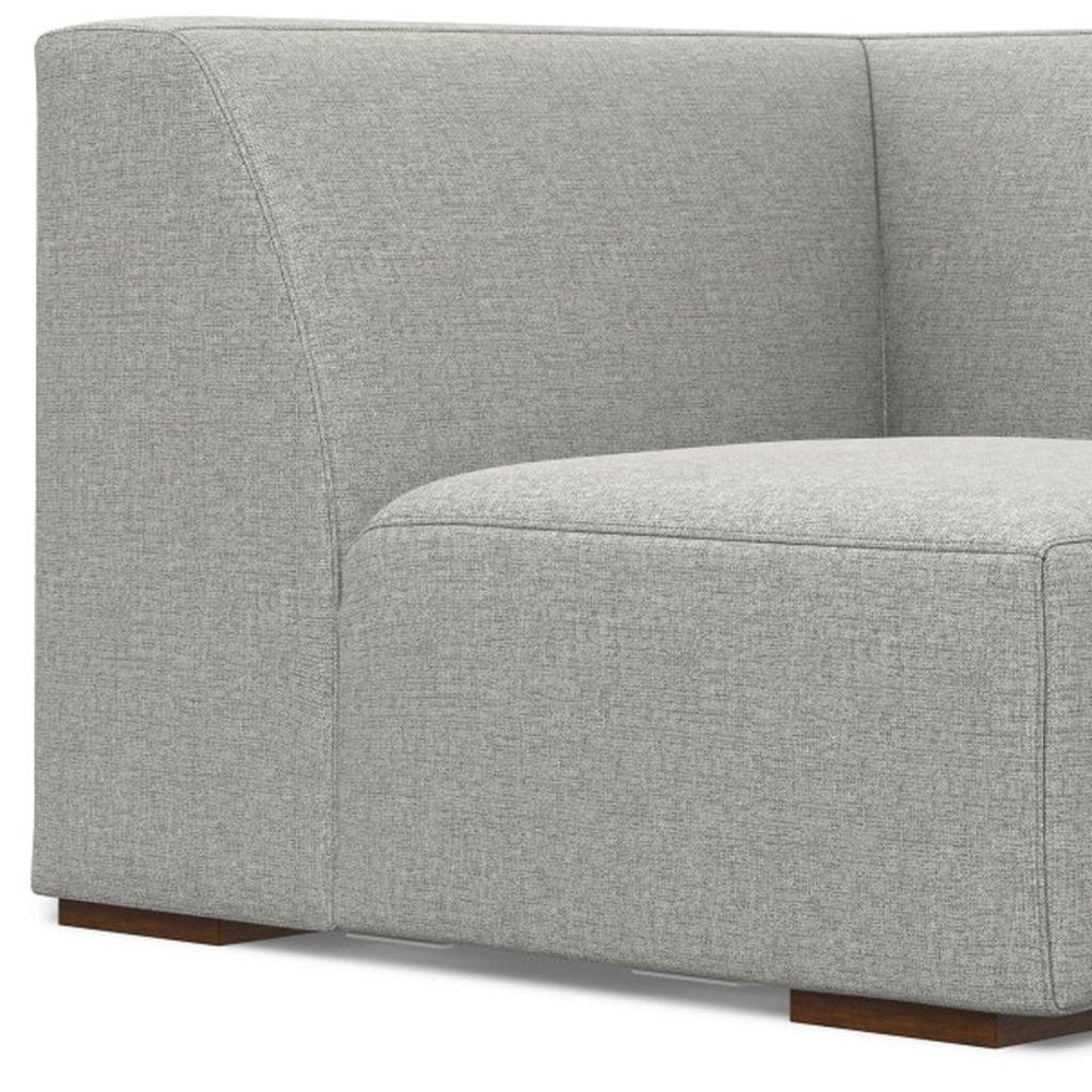 38" Gray Fabric Modular Sofa With Brown Legs