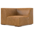 38" Sienna Leather Modular Sofa With Brown Legs