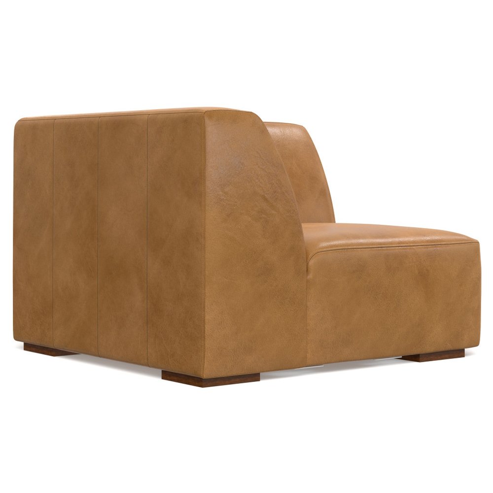 38" Sienna Leather Modular Sofa With Brown Legs