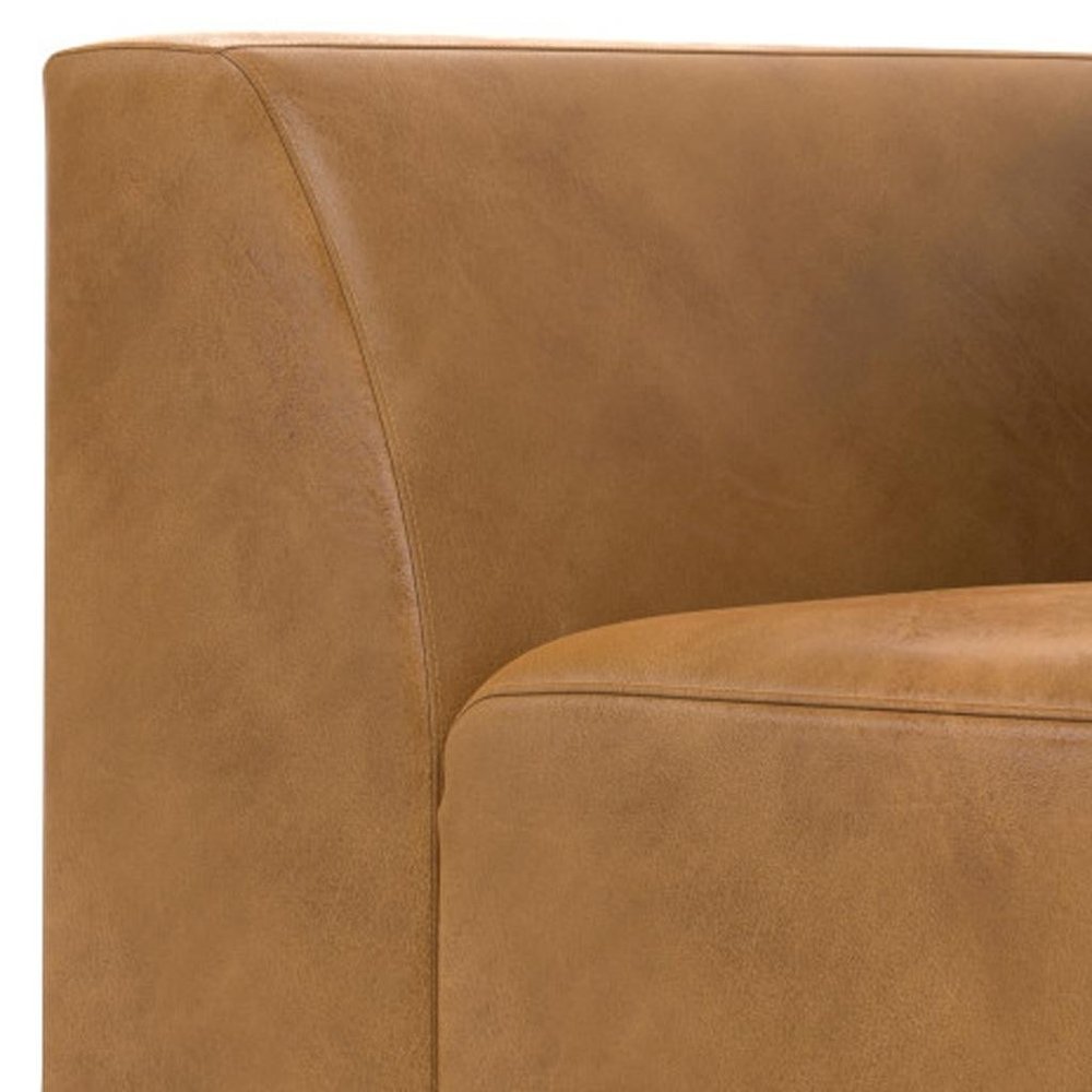 38" Sienna Leather Modular Sofa With Brown Legs