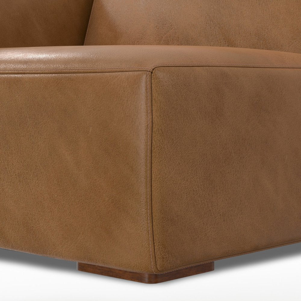44" Brown Leather Modular Sofa