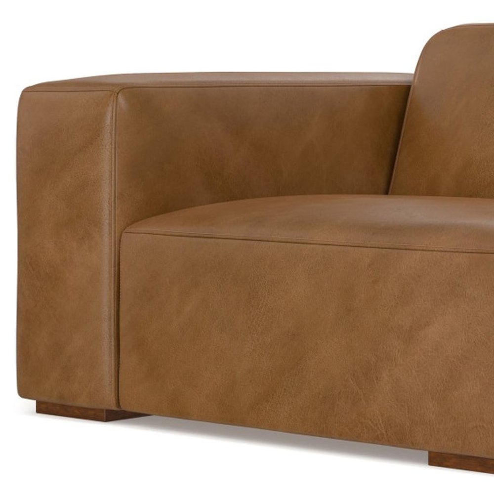 44" Brown Leather Modular Sofa