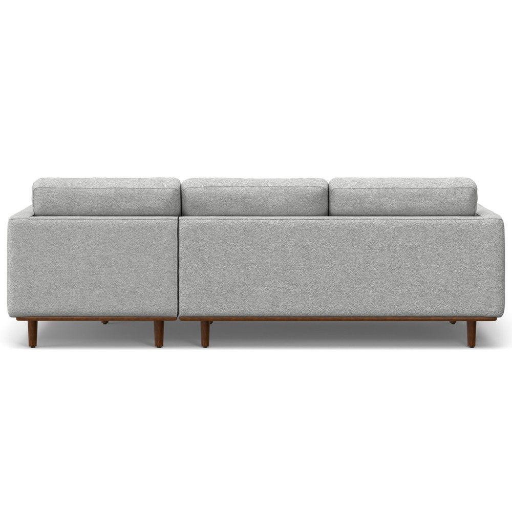102" Gray Fabric Sofa With Brown Legs