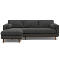 102" Gray Fabric Sofa With Brown Legs