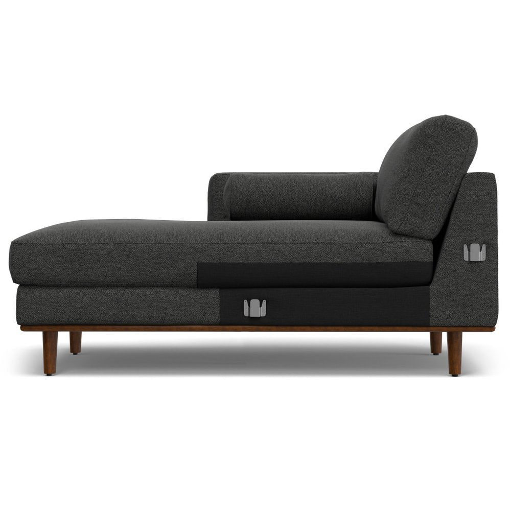 102" Gray Fabric Sofa With Brown Legs