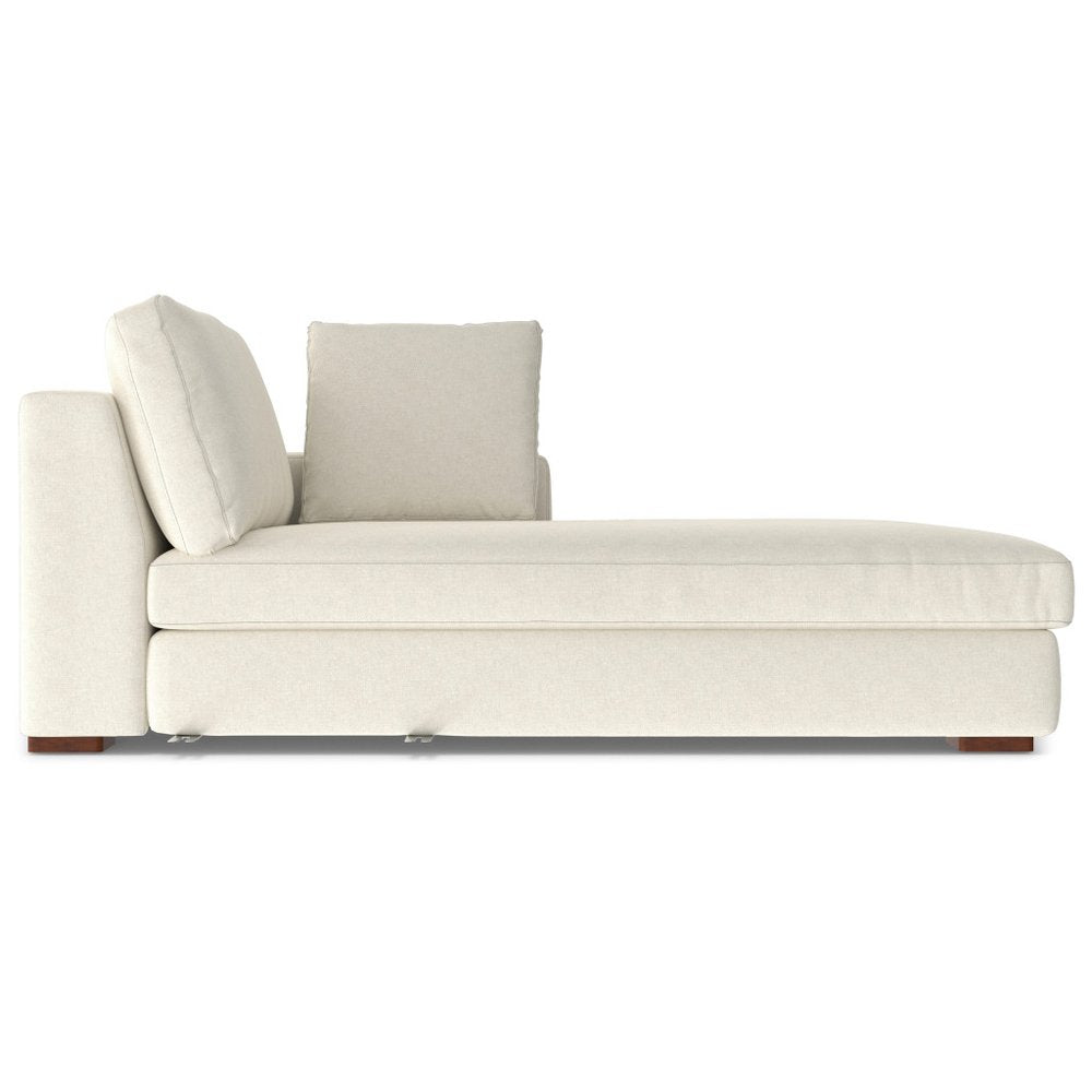 122" Cream Fabric Sofa With Brown Legs