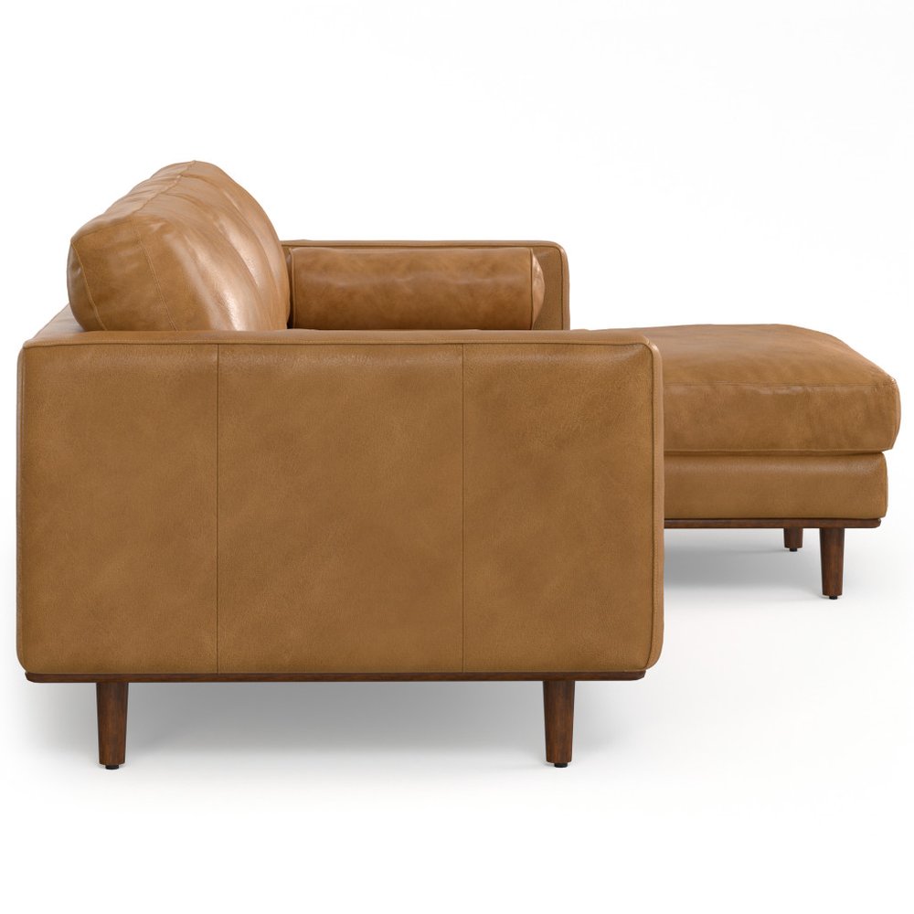 102" Sienna Leather Sofa With Brown Legs