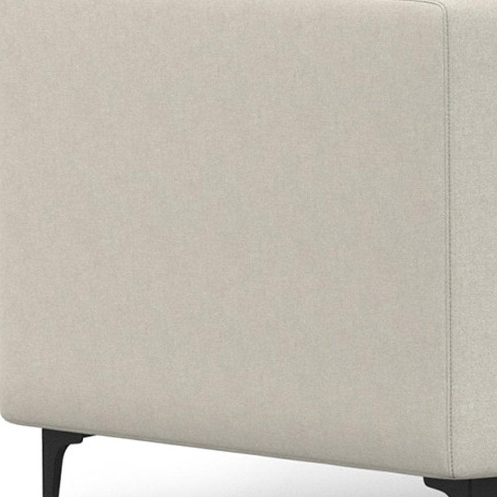 102" Cream Fabric Sofa With Black Legs