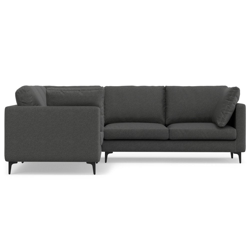 102" Gray Fabric Sofa With Black Legs