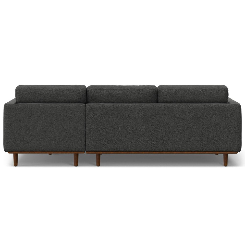 102" Gray Fabric Sofa With Brown Legs