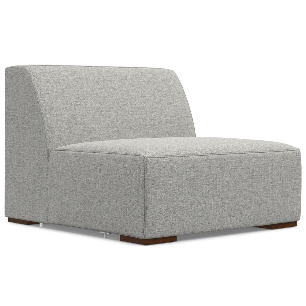 116" Gray Fabric Sofa With Ottoman With Brown Legs