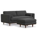 89" Gray Fabric Sofa With Ottoman With Brown Legs