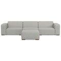 122" Gray Fabric Sofa With Ottoman With Brown Legs