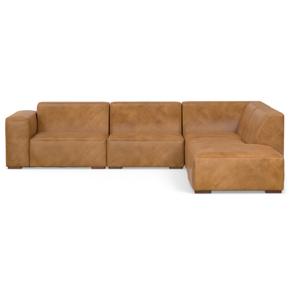 116" Sienna Leather Sofa With Ottoman With Brown Legs