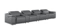 175" Dark Gray Top Grain Leather Reclining USB Sofa And Storage
