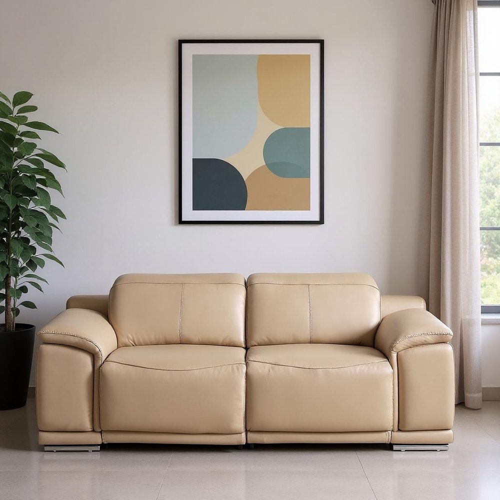 80" Battleship Gray and Silver Leather Power Reclining Loveseat