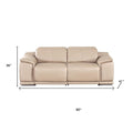 80" Battleship Gray and Silver Leather Power Reclining Loveseat