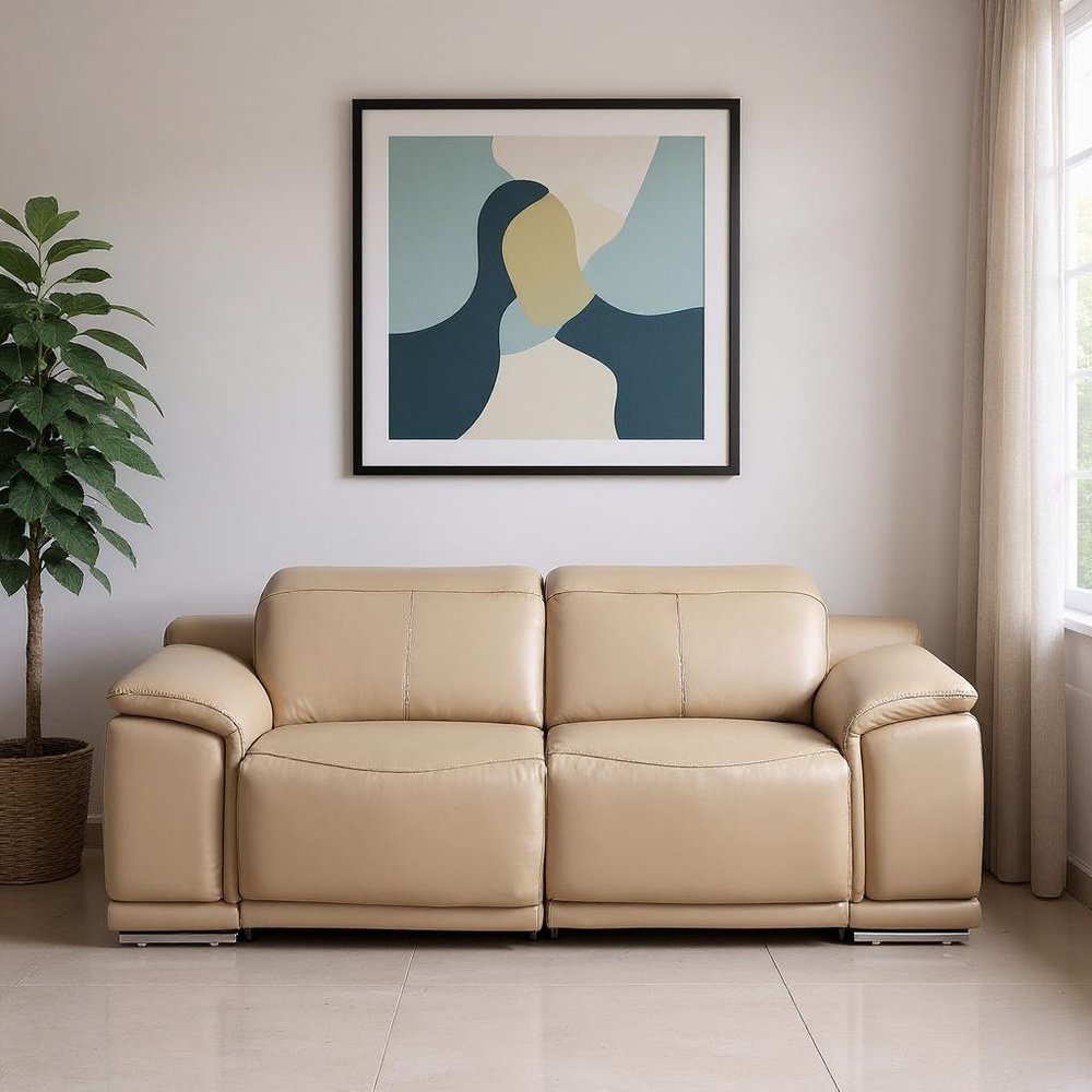80" Ash Gray and Silver Leather Power Reclining Loveseat
