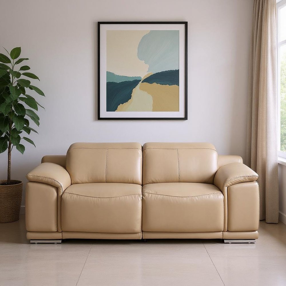 80" White and Silver Leather Power Reclining Loveseat