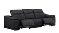 Two Piece Black Genuine Leather Four Person Seating Set