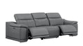 Two Piece Battleship Gray Genuine Leather Four Person Seating Set