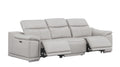 Two Piece Ash Gray Genuine Leather Four Person Seating Set