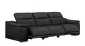 Two Piece Black Genuine Leather Five Person Seating Set