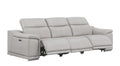 Two Piece Ash Gray Genuine Leather Five Person Seating Set