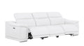 Two Piece White Genuine Leather Five Person Seating Set