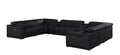 Black Leather Modular U Shaped Ten Piece Corner Sectional With Console