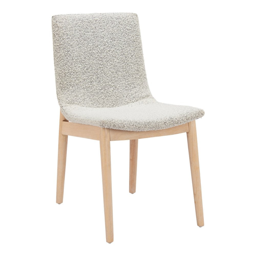 Set of Two White Upholstered Dining Side Chairs