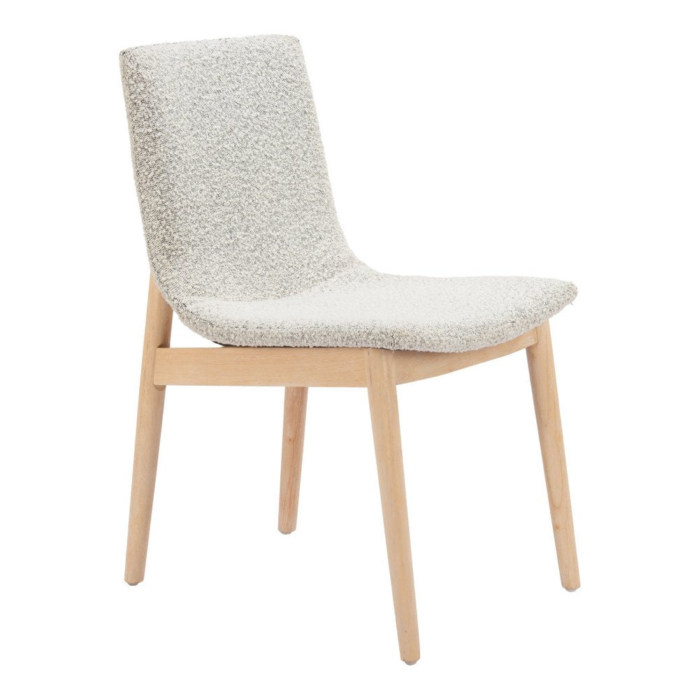 Set of Two White Upholstered Dining Side Chairs
