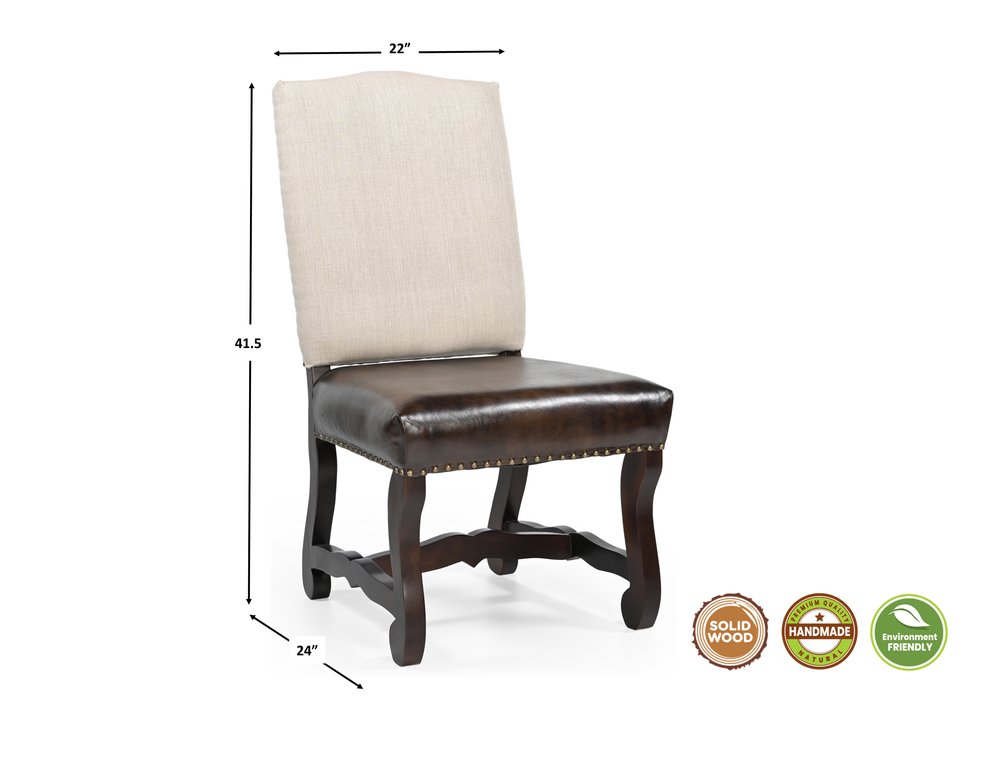Five Piece Brown Round Solid Wood Dining Set with Four Chairs