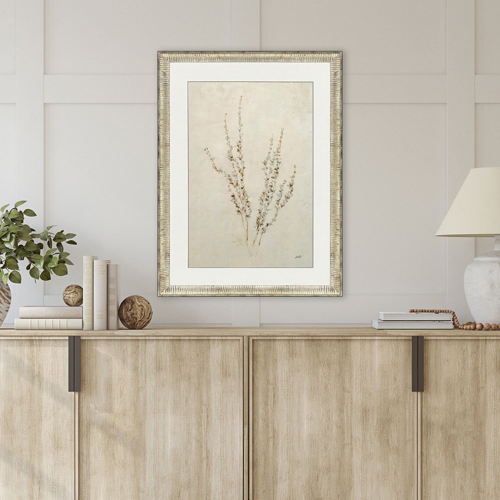 Whispering Grasses III Silver Framed Wall Art