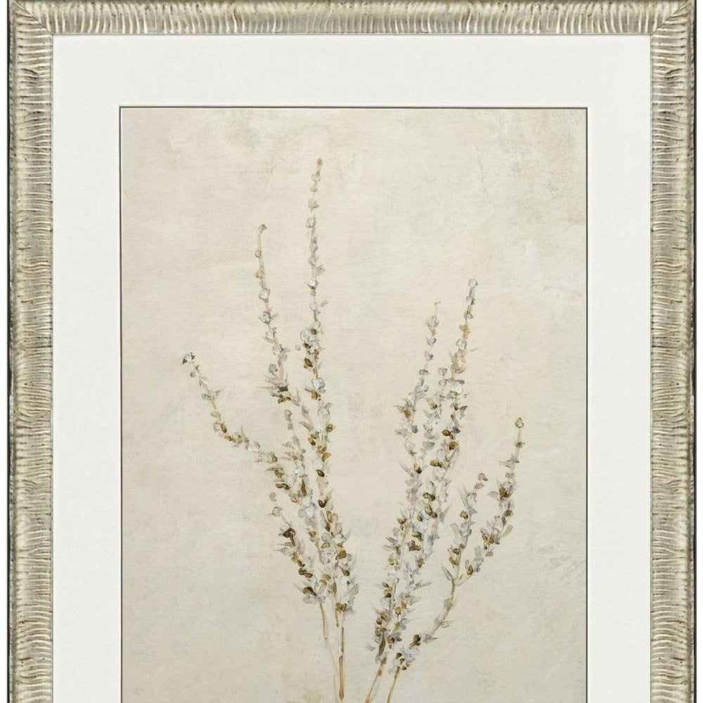 Whispering Grasses III Silver Framed Wall Art