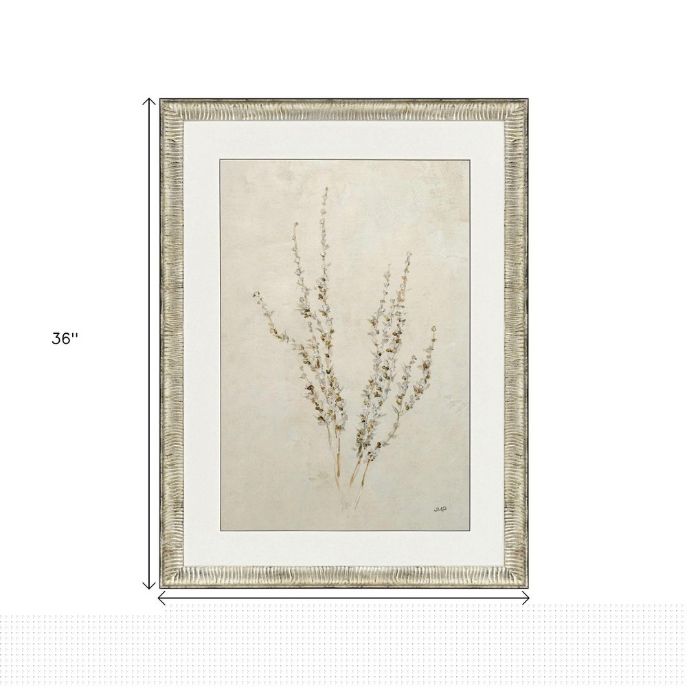 Whispering Grasses III Silver Framed Wall Art